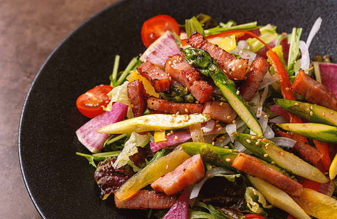 ベーコンとアスパラサラダ